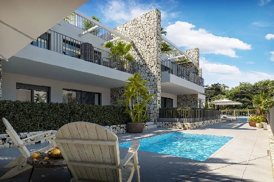 Erdgeschoss Apartment in Sant Elm zu verkaufen, Woongedeelte 112 m², Zustand Erstbezug, Klimaanlage, 3 Slaapkamers, 2 Badkamers, Pool, ref.: HA-MLN-434-A01-1