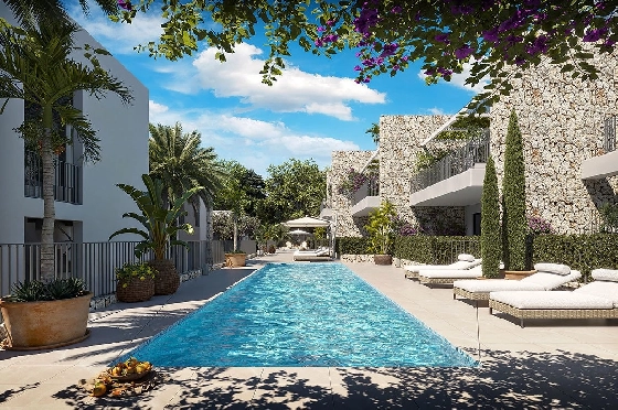 Erdgeschoss Apartment in Sant Elm zu verkaufen, Woongedeelte 112 m², Zustand Erstbezug, Klimaanlage, 3 Slaapkamers, 2 Badkamers, Pool, ref.: HA-MLN-434-A01-2