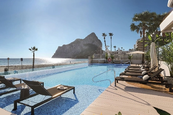 Etagen Apartment in Calpe zu verkaufen, Woongedeelte 125 m², Zustand Erstbezug, Klimaanlage, 3 Slaapkamers, 2 Badkamers, Pool, ref.: HA-CAN-150-A03-1