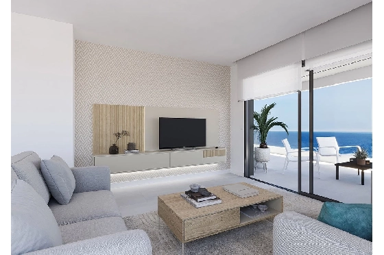 Etagen Apartment in Calpe zu verkaufen, Woongedeelte 125 m², Zustand Erstbezug, Klimaanlage, 3 Slaapkamers, 2 Badkamers, Pool, ref.: HA-CAN-150-A03-4