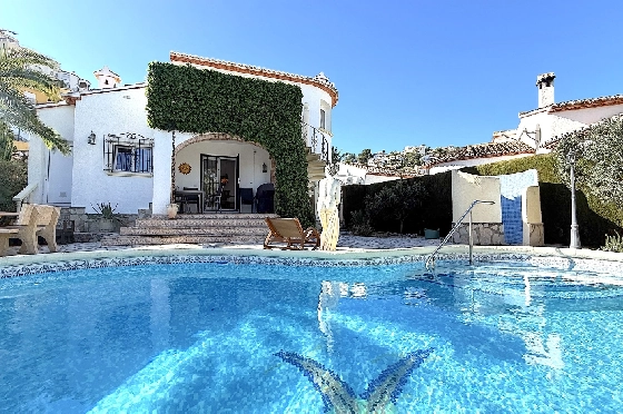 Villa in Pedreguer(Monte Solana) zu verkaufen, Woongedeelte 87 m², Bouwjaar 1999, Zustand gepflegt, + Ofen, Klimaanlage, Grondstuk 426 m², 3 Slaapkamers, 3 Badkamers, Pool, ref.: AS-2425-20