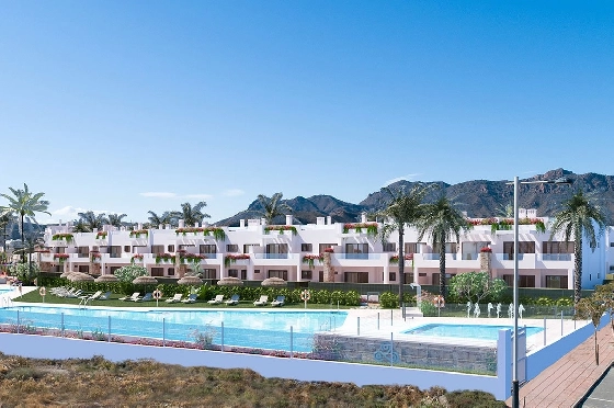Erdgeschoss Apartment in San Juan de los Terreros zu verkaufen, Wohnfläche 136 m², Zustand Erstbezug, Klimaanlage, 3 Schlafzimmer, 2 Badezimmer, Pool, ref.: HA-STN-145-A03-1