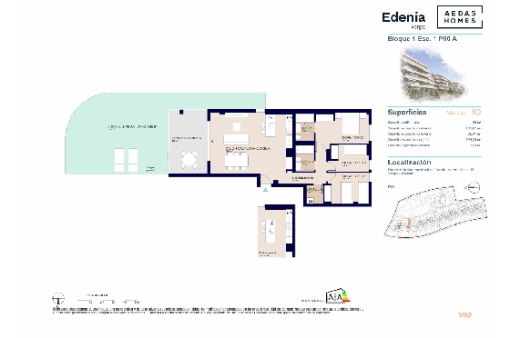 Apartment in El Vergel zu verkaufen, Woongedeelte 86 m², Bouwjaar 2027, Klimaanlage, Grondstuk 73 m², 3 Slaapkamers, 2 Badkamers, Pool, ref.: AH-EV-VI-1-01-0-A-13