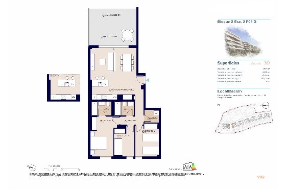 Apartment in El Vergel zu verkaufen, Woongedeelte 80 m², Bouwjaar 2027, Klimaanlage, Grondstuk 24 m², 3 Slaapkamers, 2 Badkamers, Pool, ref.: AH-EV-VI-2-02-01-D-12