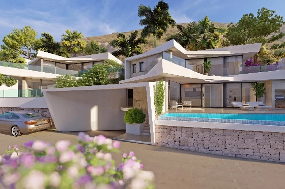 Villa in Benitachell zu verkaufen, Woongedeelte 226 m², Bouwjaar 2024, Klimaanlage, Grondstuk 270 m², 3 Slaapkamers, 3 Badkamers, Pool, ref.: AM-12202NS-2