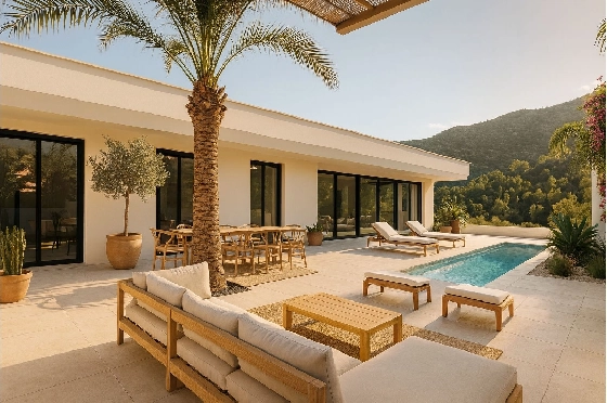 Villa in Pedreguer zu verkaufen, Woongedeelte 200 m², Bouwjaar 2026, Klimaanlage, Grondstuk 1150 m², 3 Slaapkamers, 2 Badkamers, Pool, ref.: AM-12603DA-1