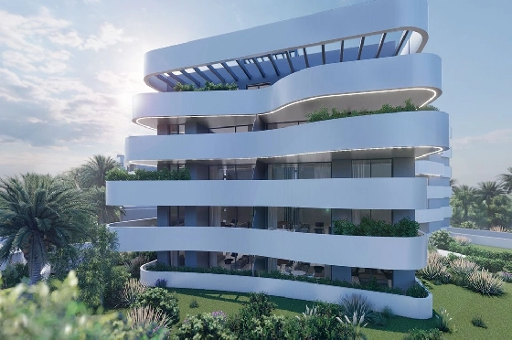 Penthouse Apartment in Guardamar del Segura zu verkaufen, Woongedeelte 97 m², Zustand Erstbezug, Klimaanlage, 2 Slaapkamers, 2 Badkamers, Pool, ref.: HA-GUN-431-A02-4