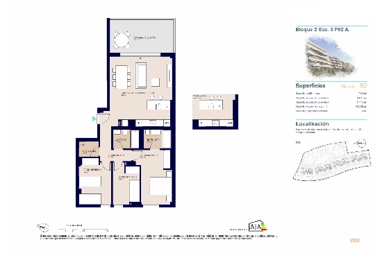 Apartment in El Vergel zu verkaufen, Woongedeelte 79 m², Bouwjaar 2027, Klimaanlage, Grondstuk 16 m², 3 Slaapkamers, 2 Badkamers, Pool, ref.: AH-EV-VI-2-03-02-A-8