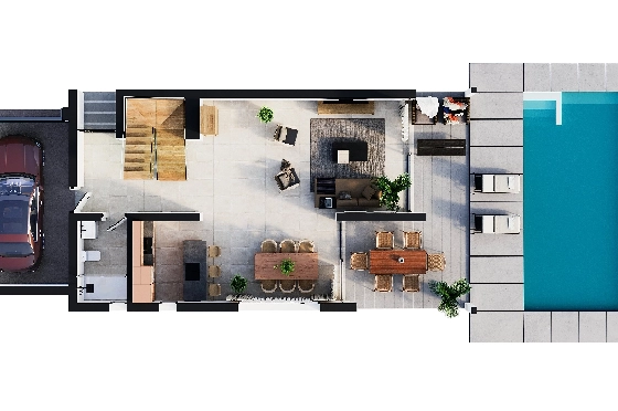 Villa in Calpe zu verkaufen, Woongedeelte 324 m², Bouwjaar 2025, Klimaanlage, Grondstuk 800 m², 3 Slaapkamers, 3 Badkamers, Pool, ref.: AM-12624DA-7