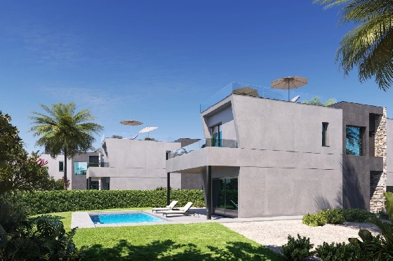 Villa in Calpe zu verkaufen, Woongedeelte 324 m², Bouwjaar 2025, Klimaanlage, Grondstuk 800 m², 3 Slaapkamers, 3 Badkamers, Pool, ref.: AM-12624DA-8