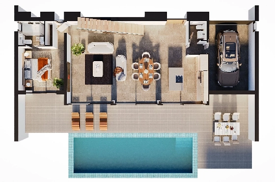 Villa in Calpe zu verkaufen, Woongedeelte 273 m², Bouwjaar 2025, Klimaanlage, Grondstuk 1180 m², 3 Slaapkamers, 3 Badkamers, Pool, ref.: AM-12625DA-7
