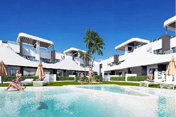 Erdgeschoss Apartment in San Fulgencio zu verkaufen, Woongedeelte 133 m², Zustand Erstbezug, 3 Slaapkamers, 2 Badkamers, Pool, ref.: HA-SFN-131-A03-1
