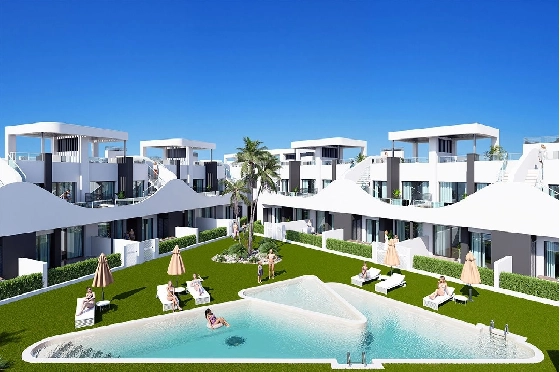 Erdgeschoss Apartment in San Fulgencio zu verkaufen, Woongedeelte 133 m², Zustand Erstbezug, 3 Slaapkamers, 2 Badkamers, Pool, ref.: HA-SFN-131-A03-2