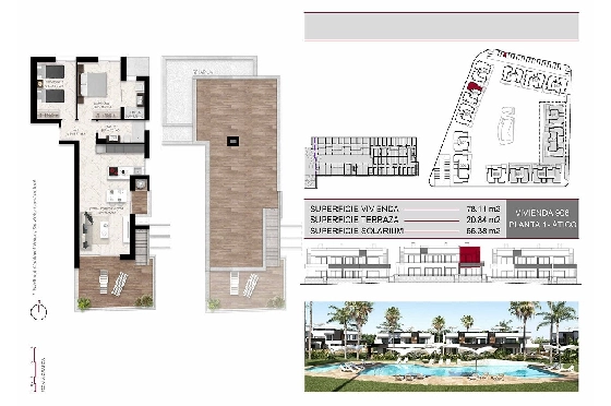 Penthouse Apartment in Ciudad Quesada zu verkaufen, Woongedeelte 163 m², Zustand Erstbezug, Klimaanlage, 2 Slaapkamers, 2 Badkamers, Pool, ref.: HA-CQN-120-A02-17