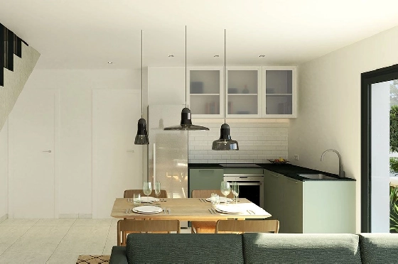 Doppelhaushälfte in Santa Pola zu verkaufen, Wohnfläche 93 m², Zustand Erstbezug, Grundstück 129 m², 3 Schlafzimmer, 3 Badezimmer, Pool, ref.: HA-SPN-631-D01-4
