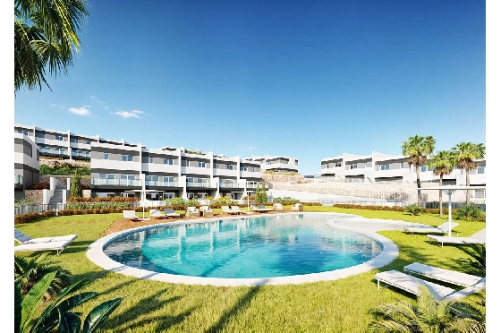 Reihenhaus in Finestrat zu verkaufen, Wohnfläche 197 m², Zustand Erstbezug, Klimaanlage, 3 Schlafzimmer, 2 Badezimmer, Pool, ref.: HA-FIN-381-R01-1