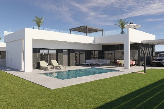 Villa in Algorfa zu verkaufen, Woongedeelte 318 m², Zustand Erstbezug, Grondstuk 455 m², 3 Slaapkamers, 2 Badkamers, Pool, ref.: HA-ARN-140-E04-1