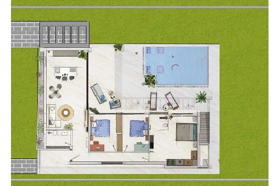 Villa in Algorfa zu verkaufen, Woongedeelte 318 m², Zustand Erstbezug, Grondstuk 455 m², 3 Slaapkamers, 2 Badkamers, Pool, ref.: HA-ARN-140-E04-10