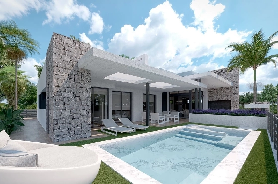 Villa in Los Alcazares zu verkaufen, Woongedeelte 426 m², Zustand Erstbezug, Klimaanlage, Grondstuk 394 m², 3 Slaapkamers, 2 Badkamers, Pool, ref.: HA-LAN-470-E02-1