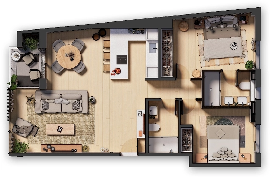 Apartment in Palma De Mallorca(Palma centre) zu verkaufen, Woongedeelte 82 m², Grondstuk 88 m², 2 Slaapkamers, 2 Badkamers, ref.: TW-6-PALMA-29