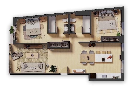Apartment in Palma De Mallorca(Palma centre) zu verkaufen, Woongedeelte 82 m², Grondstuk 88 m², 2 Slaapkamers, 2 Badkamers, ref.: TW-6-PALMA-30