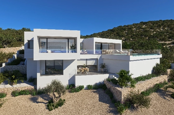 Villa in Benitachell(Cumbre del Sol) zu verkaufen, Woongedeelte 266 m², Grondstuk 1000 m², 3 Slaapkamers, 4 Badkamers, Pool, ref.: VA-22487-3
