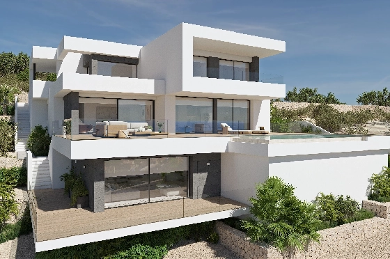 Villa in Benitachell(Cumbre del Sol) zu verkaufen, Woongedeelte 272 m², Grondstuk 1020 m², 3 Slaapkamers, 4 Badkamers, Pool, ref.: VA-22646-1