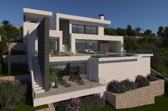 Villa in Benitachell(Benitatxell) zu verkaufen, Woongedeelte 215 m², Grondstuk 824 m², 3 Slaapkamers, 4 Badkamers, Pool, ref.: VA-23232-4