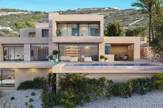 Villa in Benitachell(Cumbre del Sol) zu verkaufen, Woongedeelte 239 m², + Fussbodenheizung, Klimaanlage, Grondstuk 1054 m², 4 Slaapkamers, 5 Badkamers, Pool, ref.: VA-24679-4