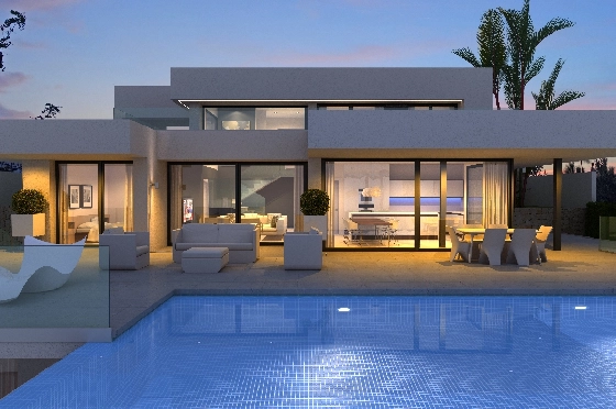 Villa in Benitachell(Cumbre del Sol) zu verkaufen, Woongedeelte 260 m², Grondstuk 997 m², 3 Slaapkamers, 4 Badkamers, Pool, ref.: VA-22449-5