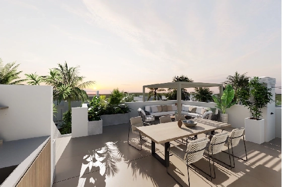 Penthouse Apartment in Los Alcazares zu verkaufen, Woongedeelte 145 m², Zustand Erstbezug, 3 Slaapkamers, 2 Badkamers, Pool, ref.: HA-LAN-451-A02-13