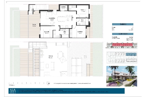 Penthouse Apartment in Los Alcazares zu verkaufen, Woongedeelte 145 m², Zustand Erstbezug, 3 Slaapkamers, 2 Badkamers, Pool, ref.: HA-LAN-451-A02-14