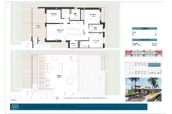 Penthouse Apartment in Los Alcazares zu verkaufen, Woongedeelte 145 m², Zustand Erstbezug, 3 Slaapkamers, 2 Badkamers, Pool, ref.: HA-LAN-451-A02-15