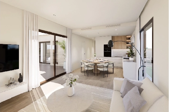 Villa in Los Alcazares zu verkaufen, Woongedeelte 129 m², Zustand Erstbezug, Grondstuk 202 m², 3 Slaapkamers, 2 Badkamers, Pool, ref.: HA-LAN-451-E01-2