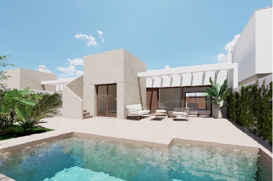 Villa in Los Alcazares zu verkaufen, Woongedeelte 164 m², Zustand Erstbezug, Grondstuk 274 m², 3 Slaapkamers, 2 Badkamers, Pool, ref.: HA-LAN-451-E02-1