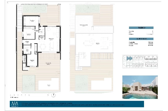 Villa in Los Alcazares zu verkaufen, Woongedeelte 164 m², Zustand Erstbezug, Grondstuk 274 m², 3 Slaapkamers, 2 Badkamers, Pool, ref.: HA-LAN-451-E02-17