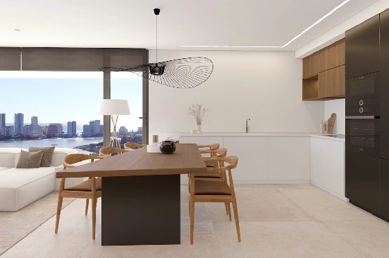 Etagen Apartment in Calpe zu verkaufen, Woongedeelte 133 m², Zustand Erstbezug, + fussboden, Klimaanlage, 3 Slaapkamers, 2 Badkamers, Pool, ref.: HA-CAN-160-A02-12