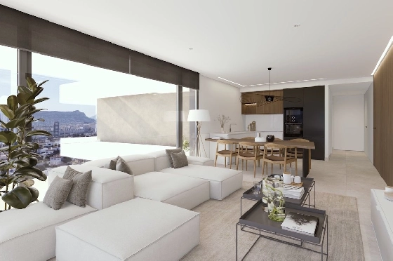 Etagen Apartment in Calpe zu verkaufen, Woongedeelte 133 m², Zustand Erstbezug, + fussboden, Klimaanlage, 3 Slaapkamers, 2 Badkamers, Pool, ref.: HA-CAN-160-A02-13