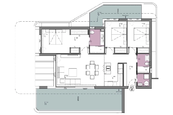 Etagen Apartment in Calpe zu verkaufen, Woongedeelte 133 m², Zustand Erstbezug, + fussboden, Klimaanlage, 3 Slaapkamers, 2 Badkamers, Pool, ref.: HA-CAN-160-A02-16