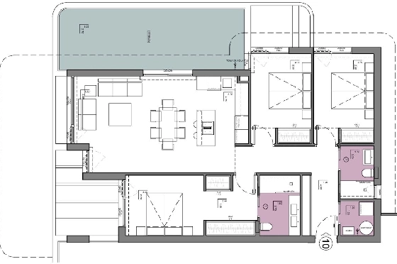 Etagen Apartment in Calpe zu verkaufen, Woongedeelte 133 m², Zustand Erstbezug, + fussboden, Klimaanlage, 3 Slaapkamers, 2 Badkamers, Pool, ref.: HA-CAN-160-A02-18