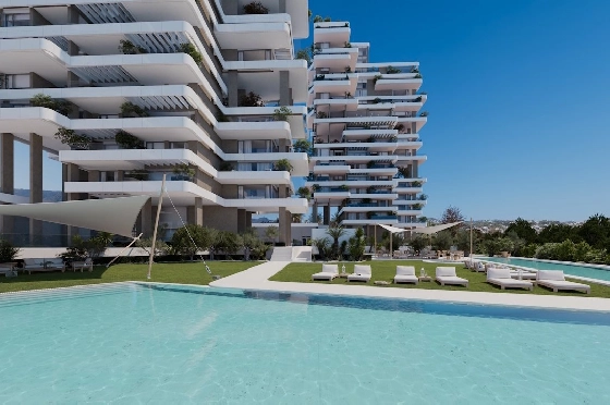 Etagen Apartment in Calpe zu verkaufen, Woongedeelte 133 m², Zustand Erstbezug, + fussboden, Klimaanlage, 3 Slaapkamers, 2 Badkamers, Pool, ref.: HA-CAN-160-A02-3