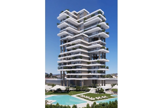 Etagen Apartment in Calpe zu verkaufen, Woongedeelte 133 m², Zustand Erstbezug, + fussboden, Klimaanlage, 3 Slaapkamers, 2 Badkamers, Pool, ref.: HA-CAN-160-A02-4