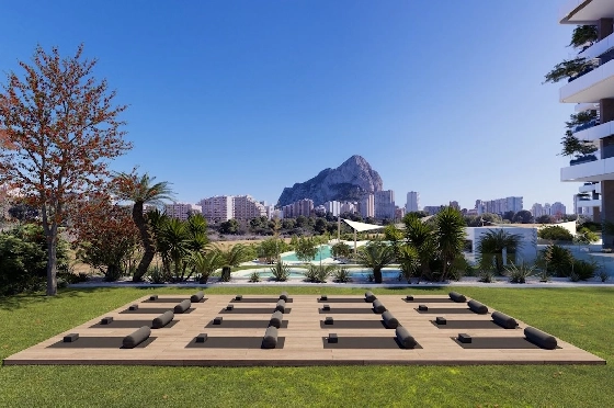 Etagen Apartment in Calpe zu verkaufen, Woongedeelte 133 m², Zustand Erstbezug, + fussboden, Klimaanlage, 3 Slaapkamers, 2 Badkamers, Pool, ref.: HA-CAN-160-A02-7