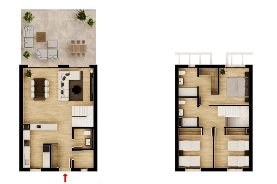 Apartment in Monforte Del Cid(Alenda Golf) zu verkaufen, Woongedeelte 81 m², Grondstuk 162 m², 2 Slaapkamers, 2 Badkamers, Pool, ref.: TW-ALLURE-2-19