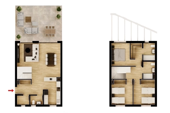 Apartment in Monforte Del Cid(Alenda Golf) zu verkaufen, Woongedeelte 81 m², Grondstuk 162 m², 2 Slaapkamers, 2 Badkamers, Pool, ref.: TW-ALLURE-2-20