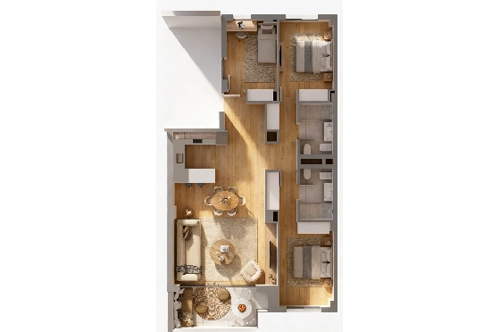Apartment in Palma De Mallorca zu verkaufen, Woongedeelte 105 m², Grondstuk 114 m², 3 Slaapkamers, 2 Badkamers, ref.: TW-COR-39,-PALMA-23