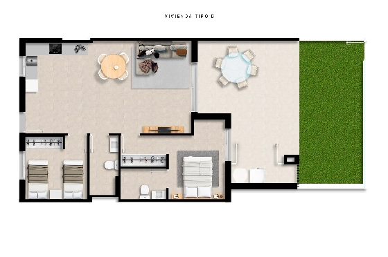 Apartment in Torrevieja(La Mata, Torrevieja, Costa Blanca) zu verkaufen, Woongedeelte 65 m², Grondstuk 115 m², 2 Slaapkamers, 2 Badkamers, Pool, ref.: TW-EDEN-BEACH-2-26