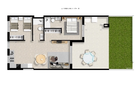 Apartment in Torrevieja(La Mata, Torrevieja, Costa Blanca) zu verkaufen, Woongedeelte 65 m², Grondstuk 115 m², 2 Slaapkamers, 2 Badkamers, Pool, ref.: TW-EDEN-BEACH-2-27