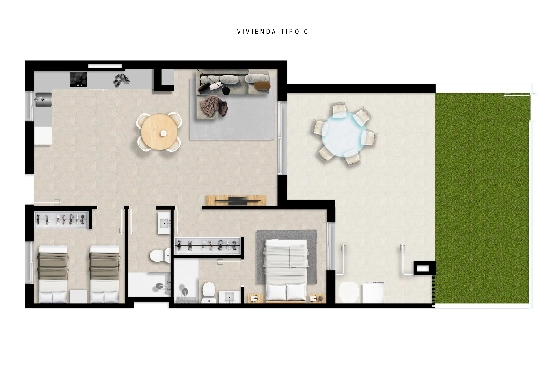 Apartment in Torrevieja(La Mata, Torrevieja, Costa Blanca) zu verkaufen, Woongedeelte 65 m², Grondstuk 115 m², 2 Slaapkamers, 2 Badkamers, Pool, ref.: TW-EDEN-BEACH-2-28
