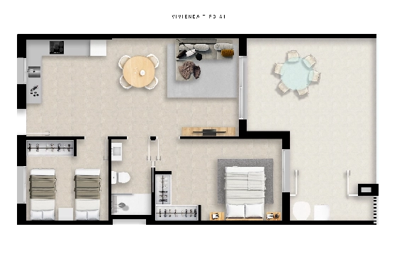 Apartment in Torrevieja(La Mata, Torrevieja, Costa Blanca) zu verkaufen, Woongedeelte 65 m², Grondstuk 115 m², 2 Slaapkamers, 2 Badkamers, Pool, ref.: TW-EDEN-BEACH-2-30